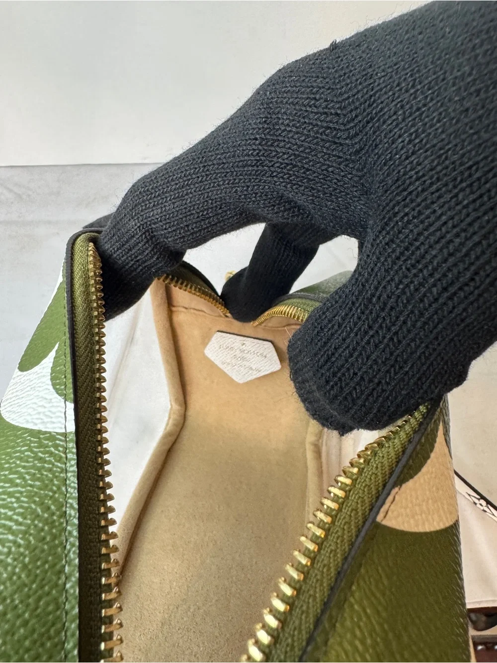 Louis Vuitton Olive Green and White Clear Crossbody Beach Pouch with Monogram - Picture 8 of 10